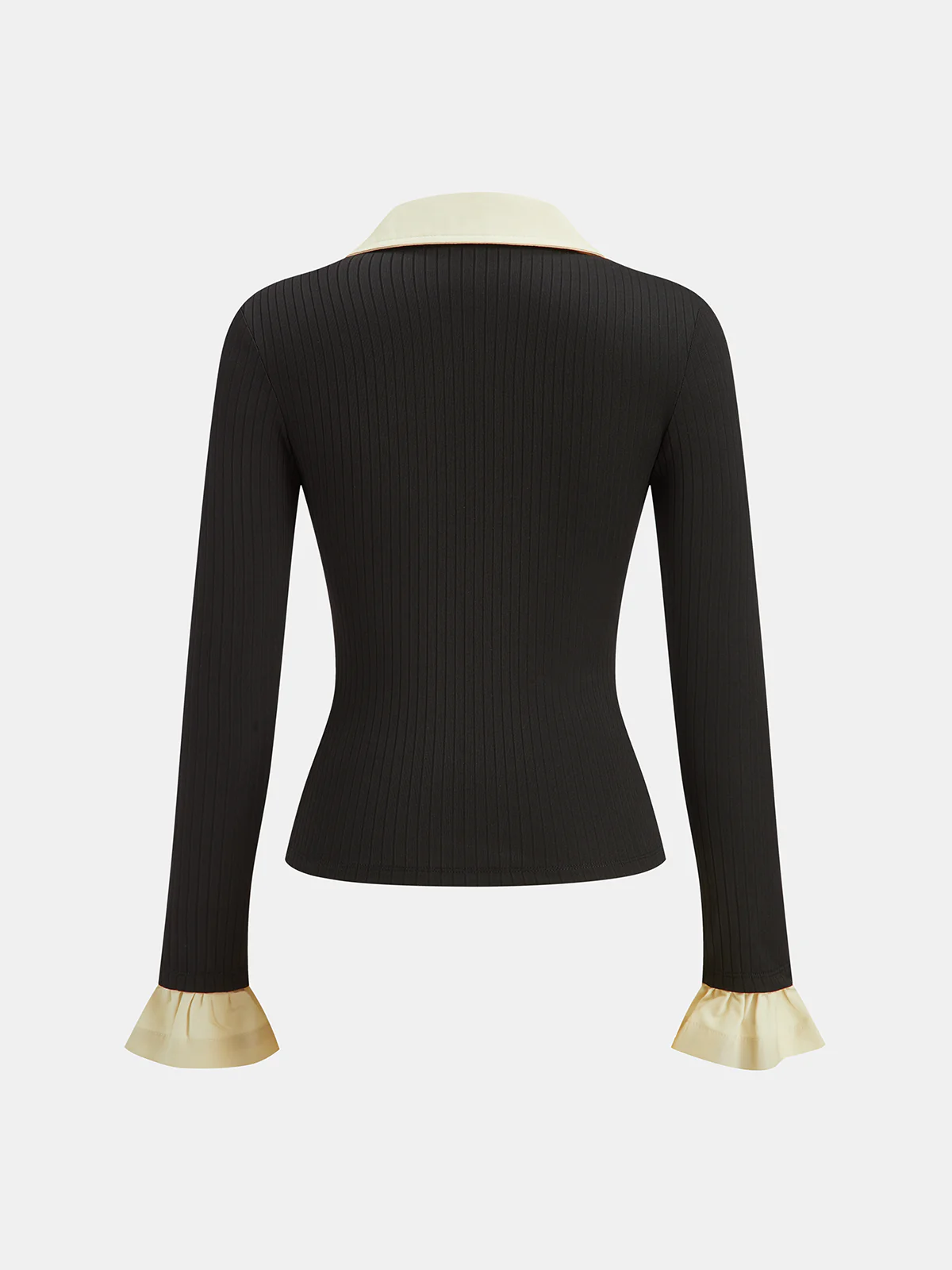 Ruffled Collared Button Front Blouse - Wholesalesil