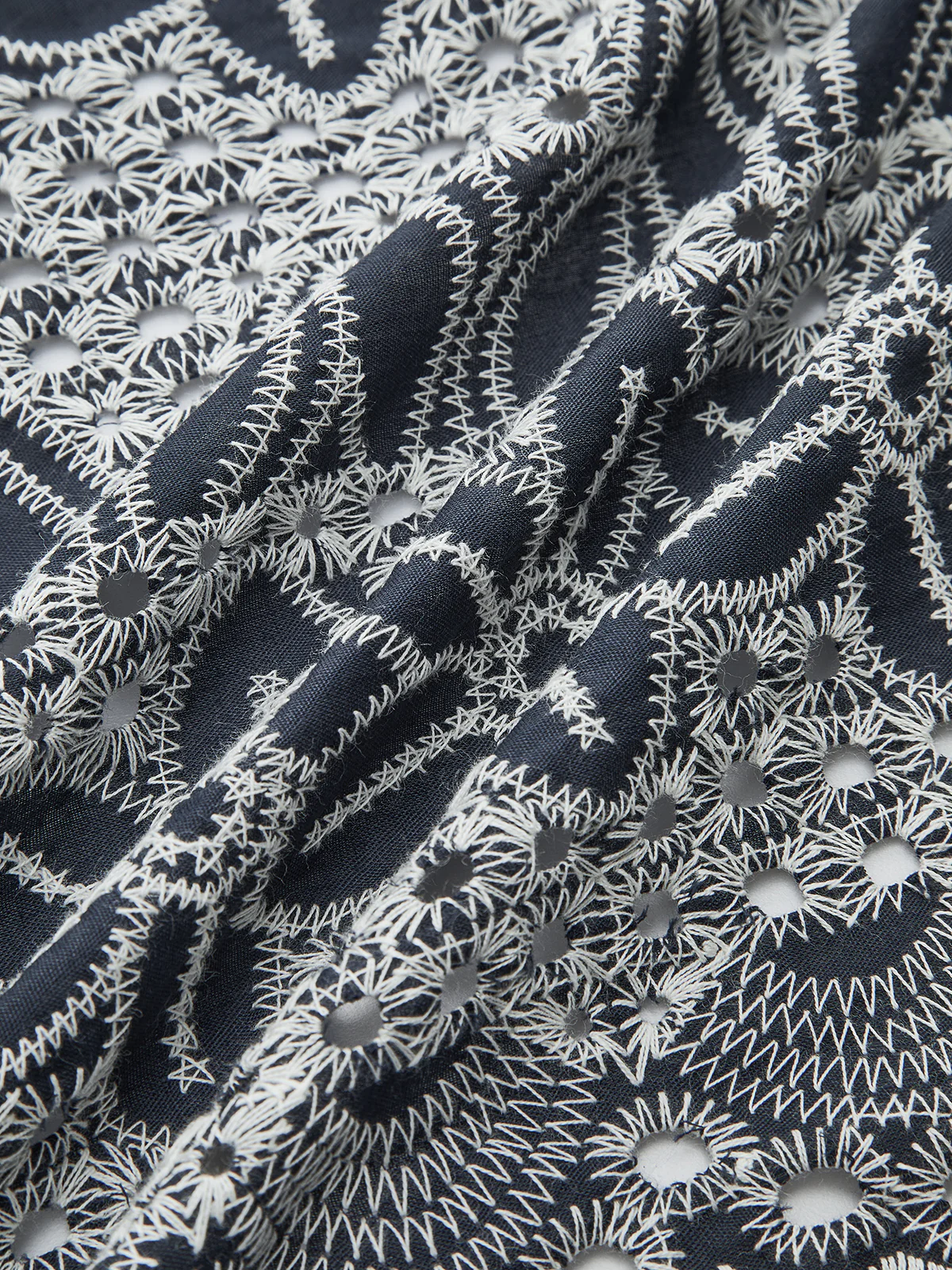 Embroidered Blouse with Tie-Front - Wholesalesil