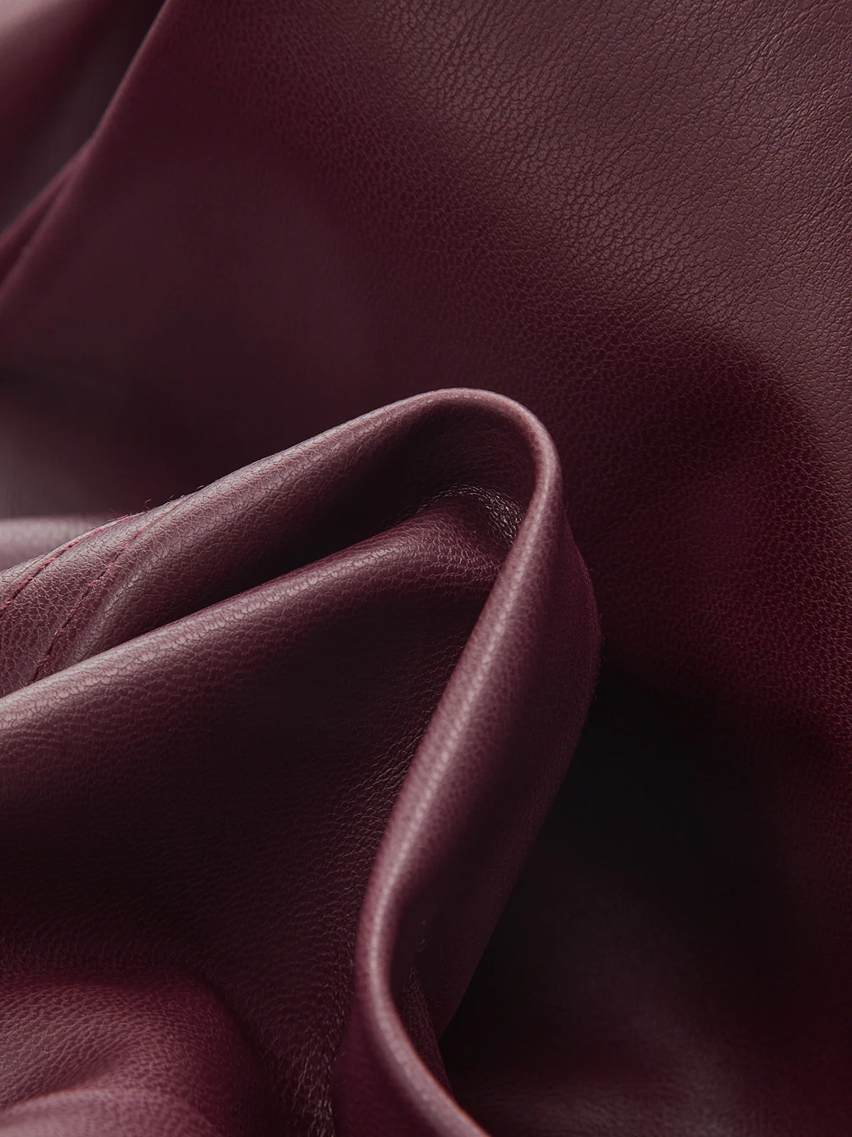 Mid-Waisted Faux Leather Curved-Leg Pants - Wholesalesil