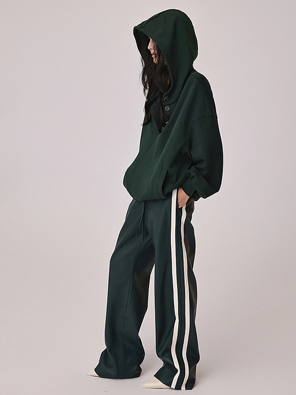 Striped High-Waisted PU Leather Drawstring Pants - Wholesalesil