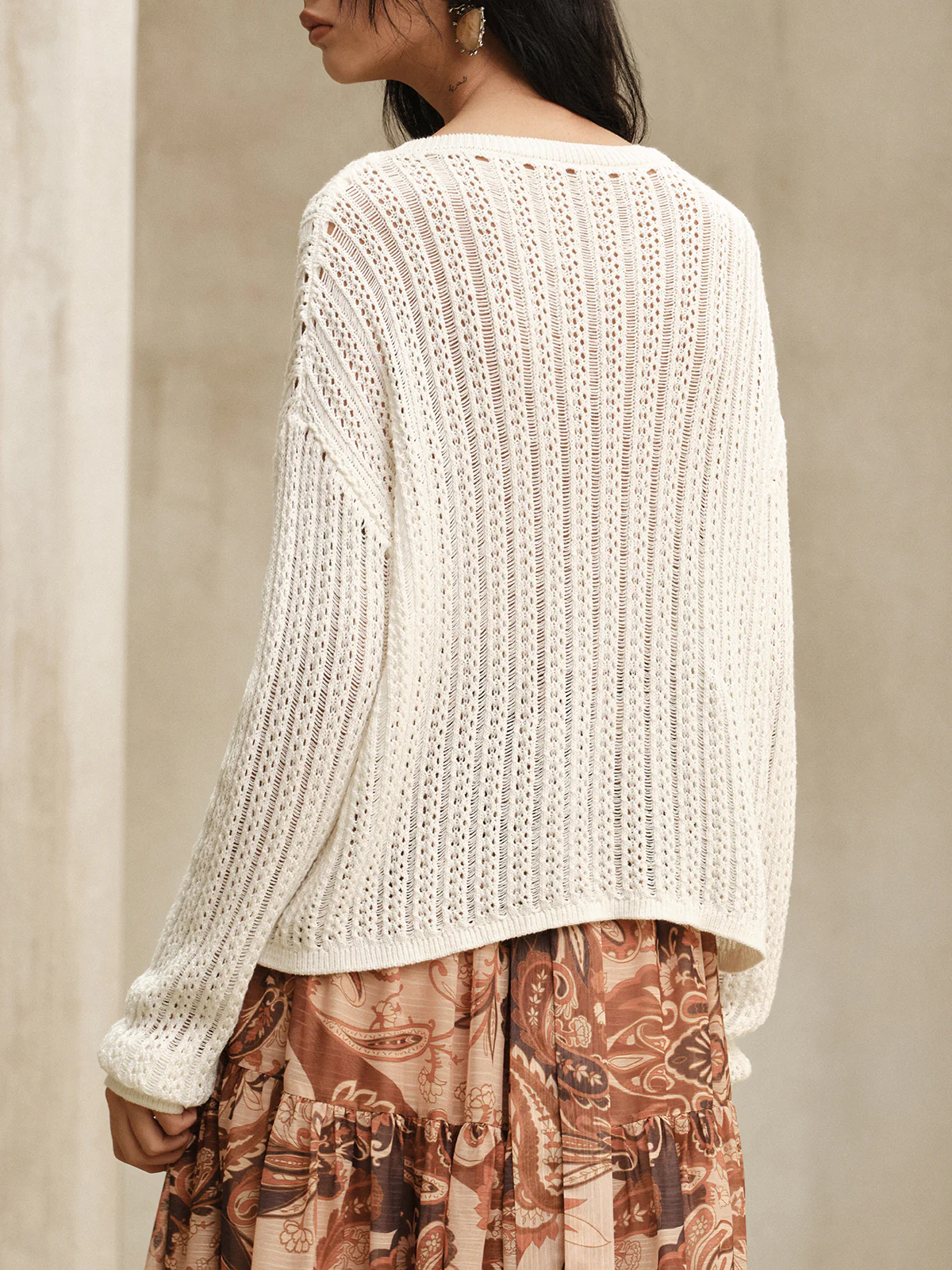 Oversized Crew Neck Sweater - Wholesalesil