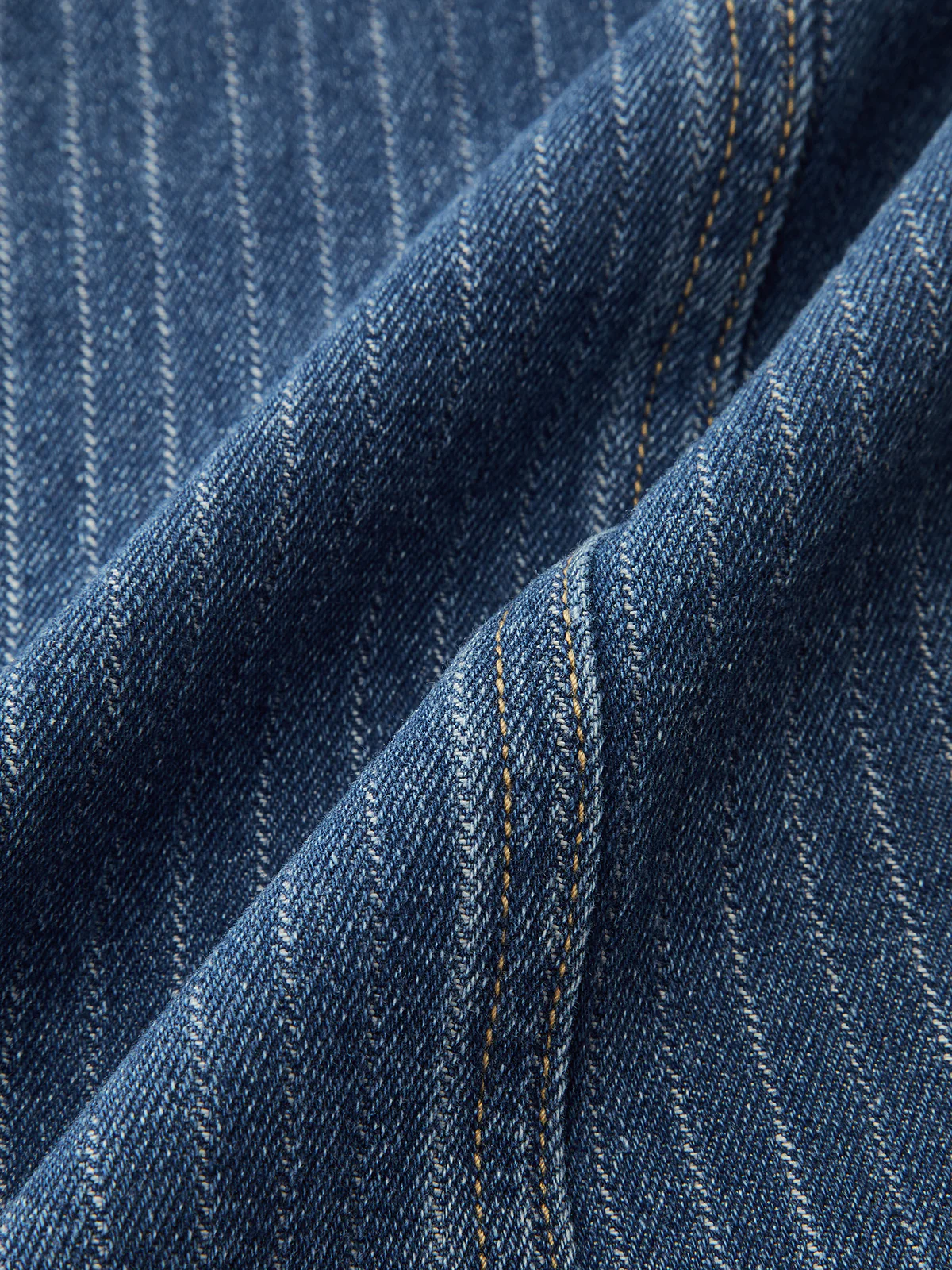 Pinstripe Mid-Waisted Straight-Leg Jeans - Wholesalesil