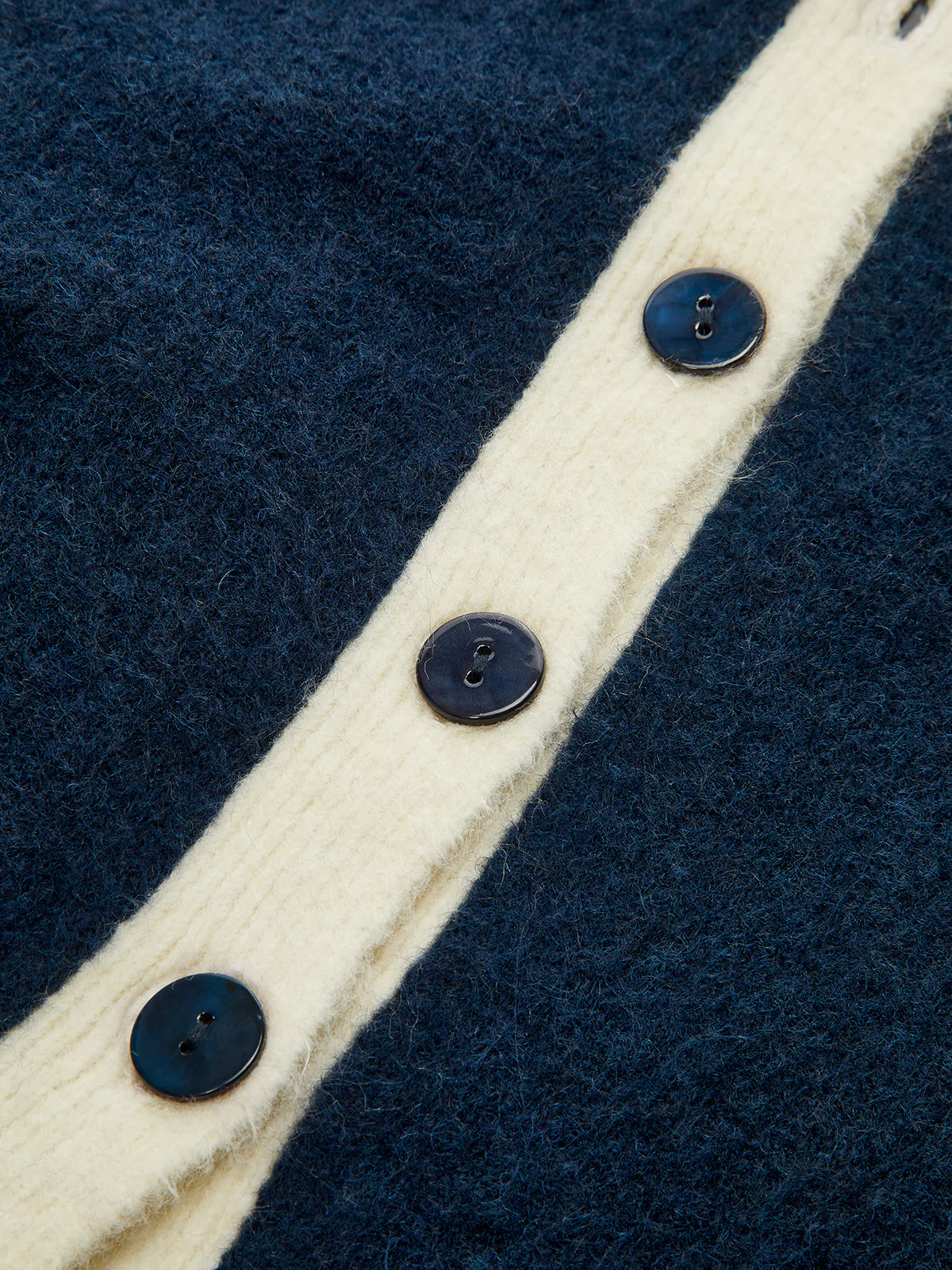 Color Block Button Slim Wool Blend Cardigan - Wholesalesil