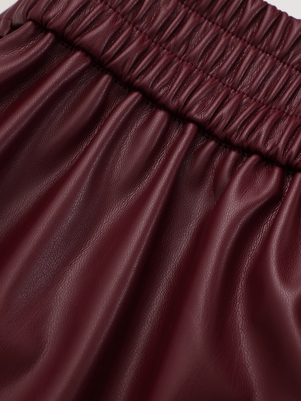 High-Waist Faux Leather Straight-Leg Pants - Wholesalesil