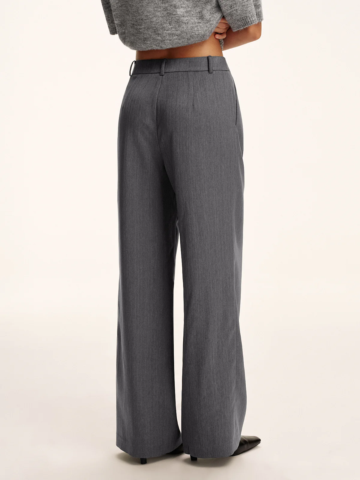 Cotton-Blend Pleated Pants without Belt - Wholesalesil