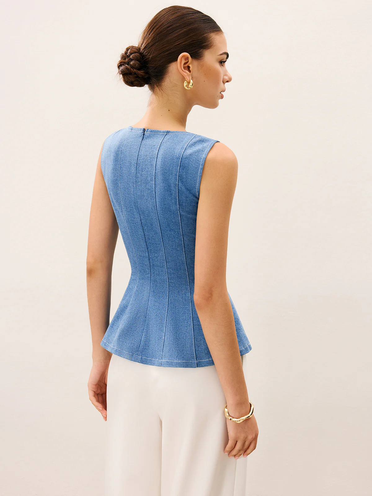 Denim Peplum Top - Wholesalesil