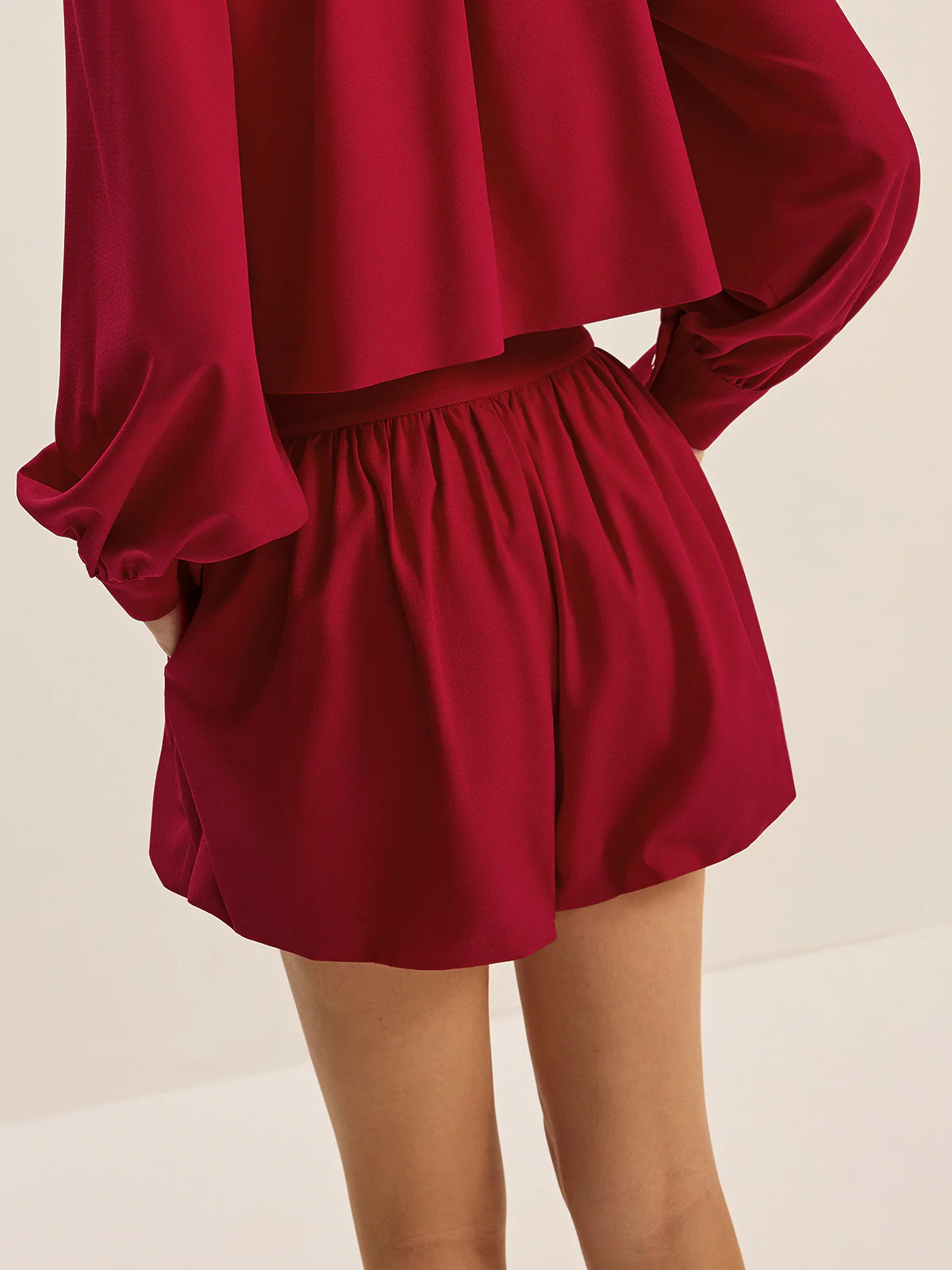 Mid-Waist Puff Shorts - Wholesalesil