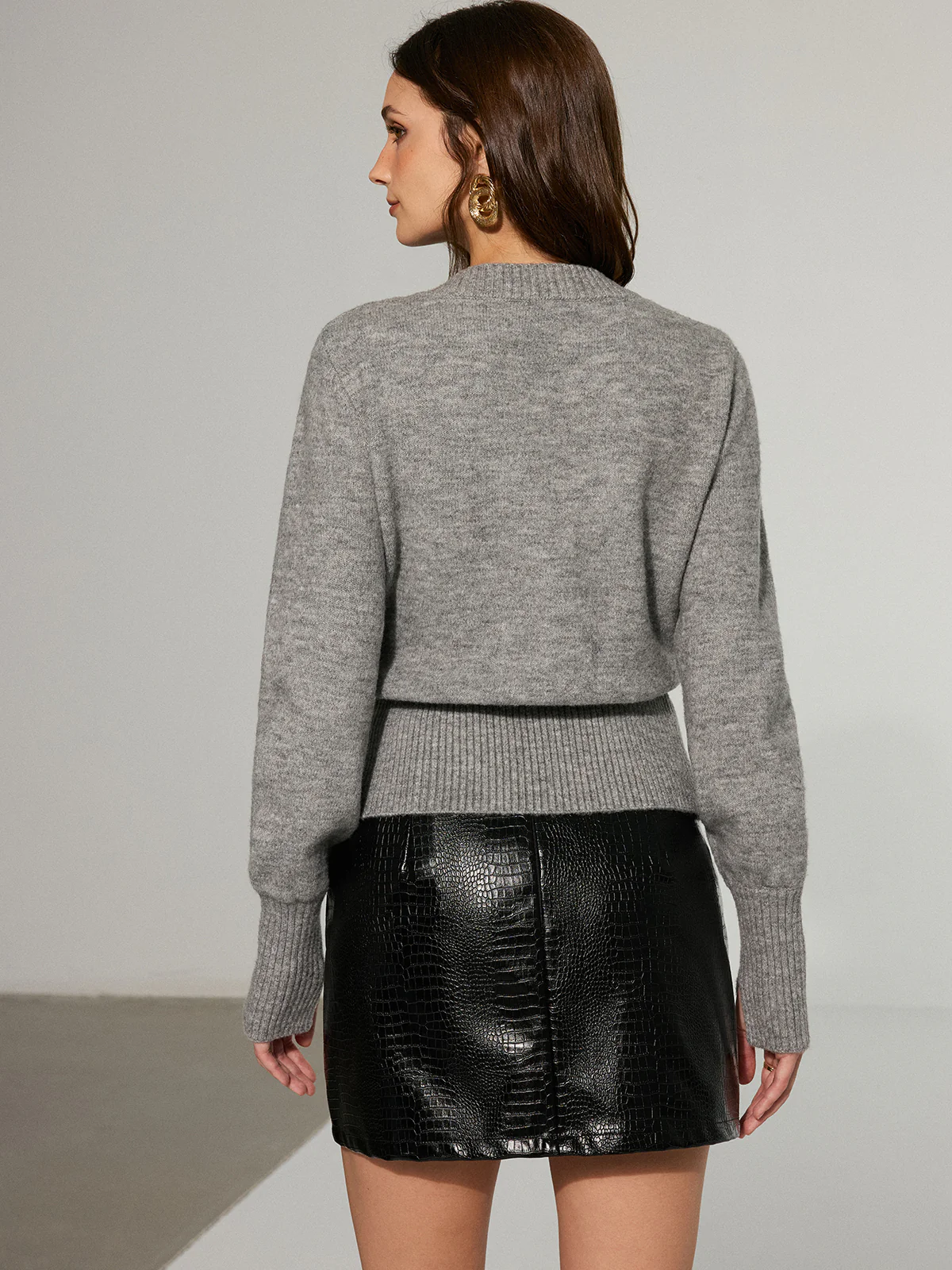 Wool Blend 3D Sequins Floral Cardigan - Wholesalesil