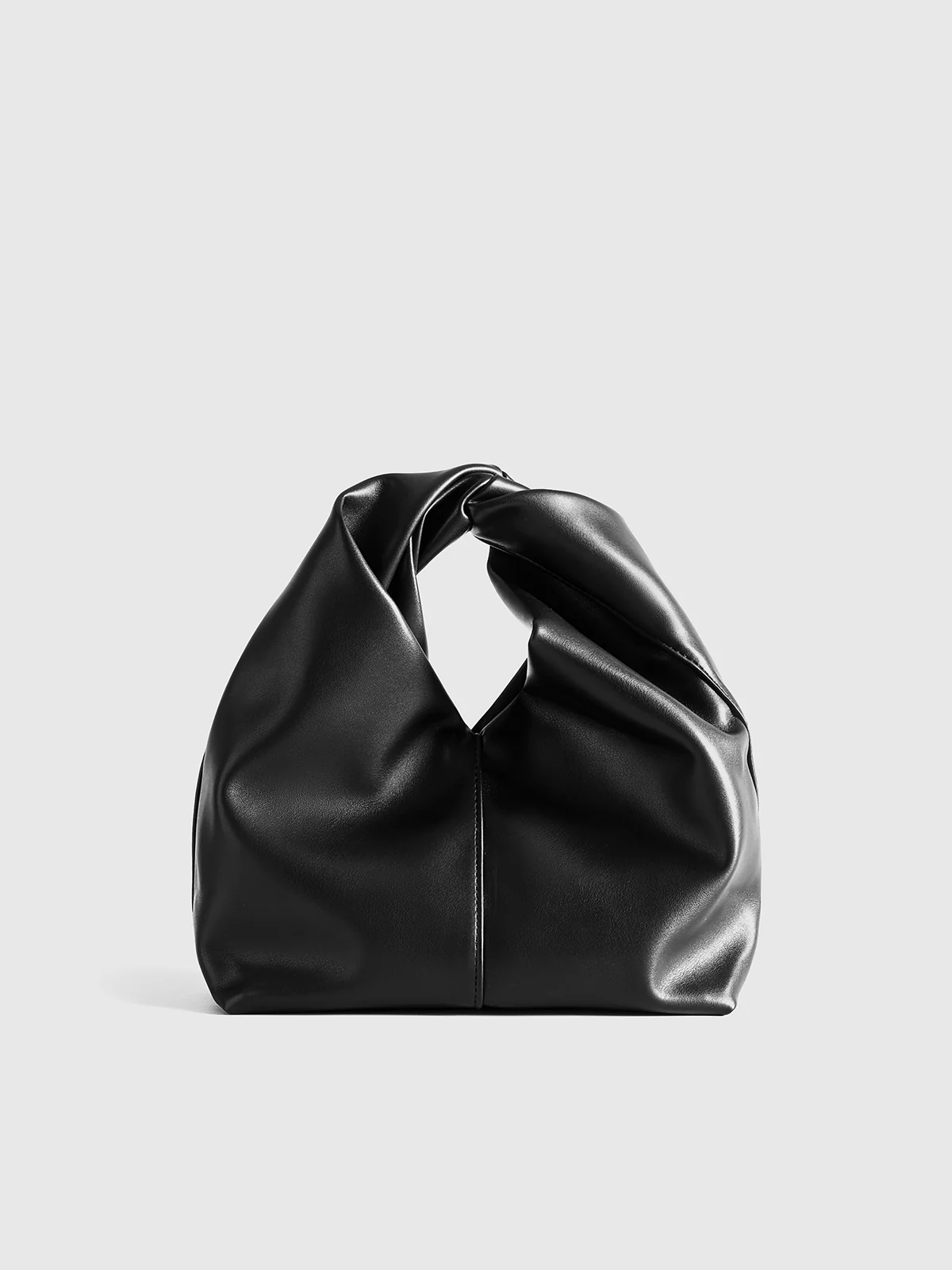 PU Leather Handbag with Twisted Top Handle - Wholesalesil