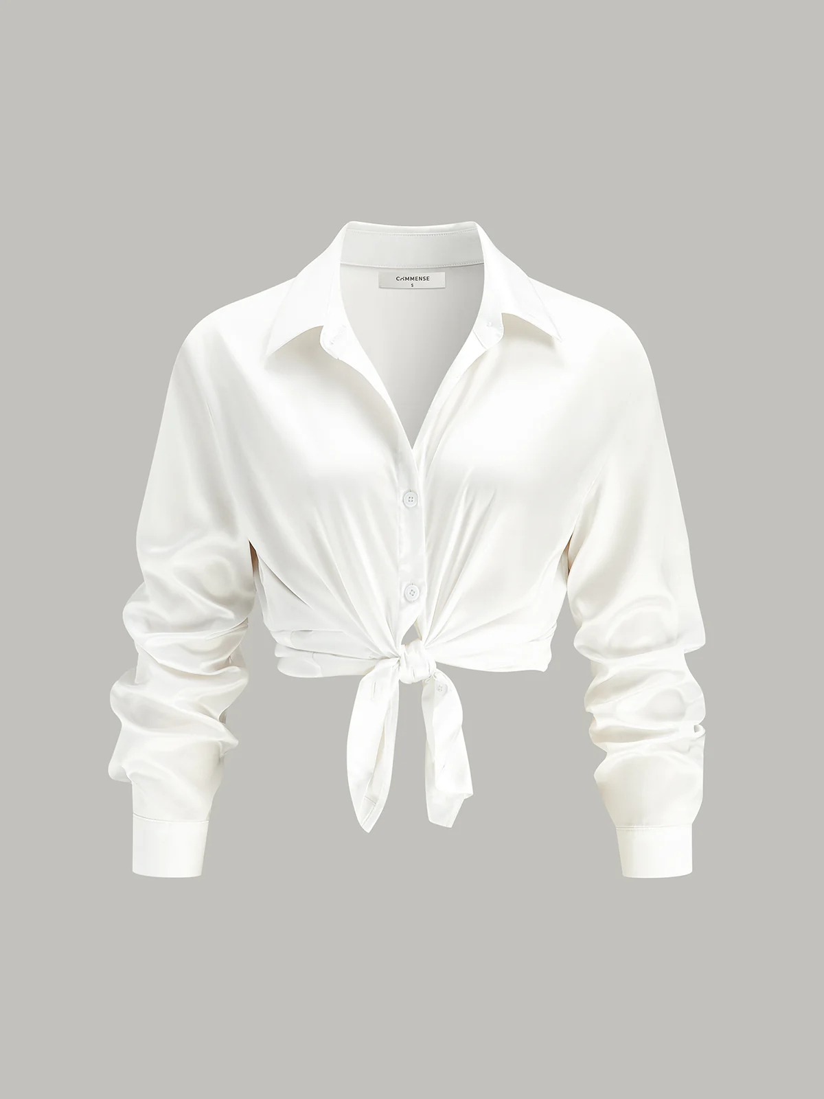 Long-Sleeve Spread Collar Buttoned Shirt - Wholesalesil
