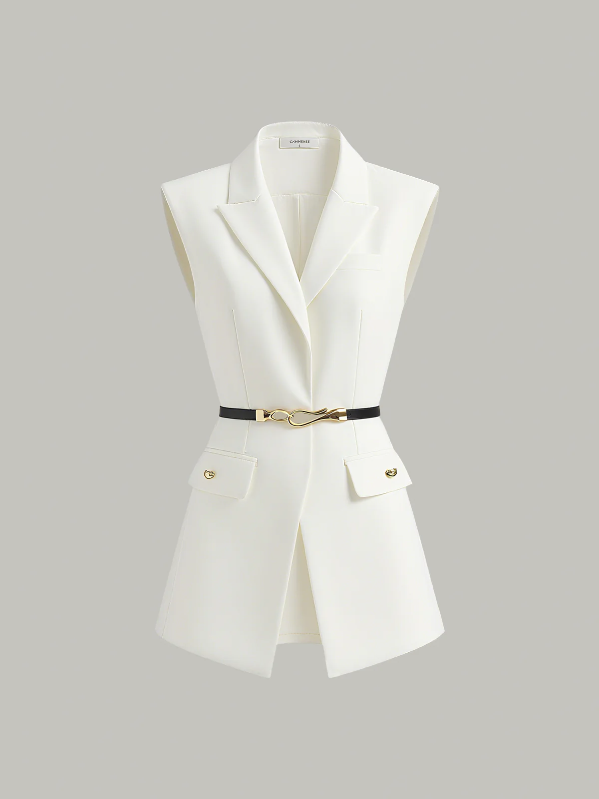 Belted Cap Sleeve Vest - Wholesalesil