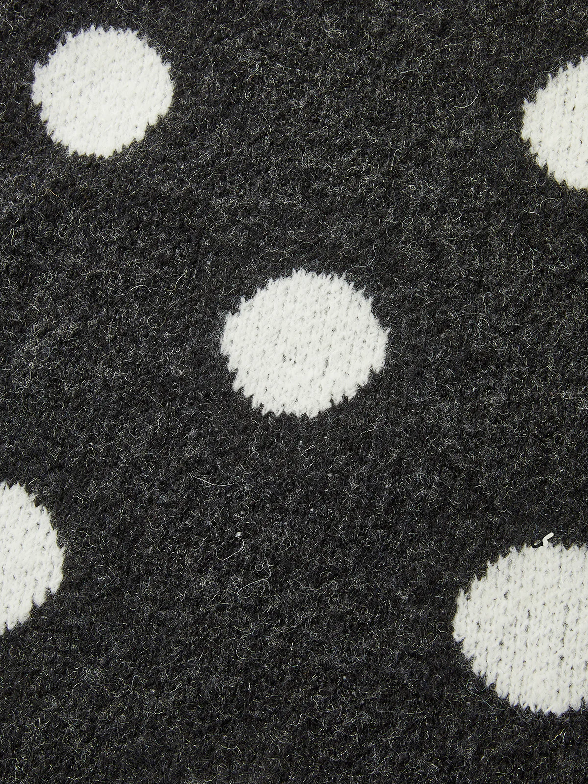 Leg-Of-Mutton Sleeve Polka Dot Wool Blend Sweater - Wholesalesil