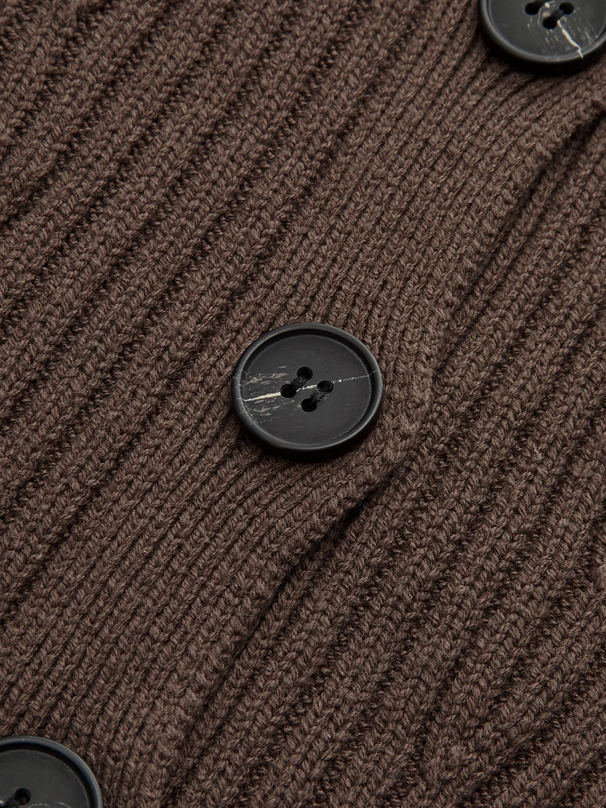 Shawl Collar Button Ribbed Cardigan - Wholesalesil