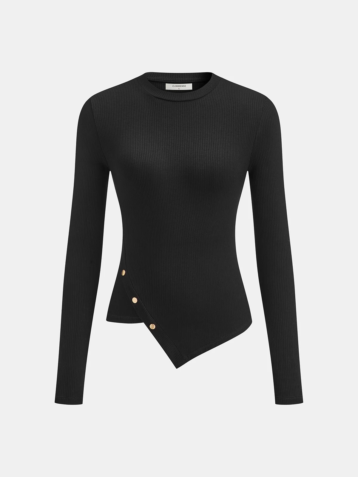 Asymmetric Ribbed Knit Top - Wholesalesil