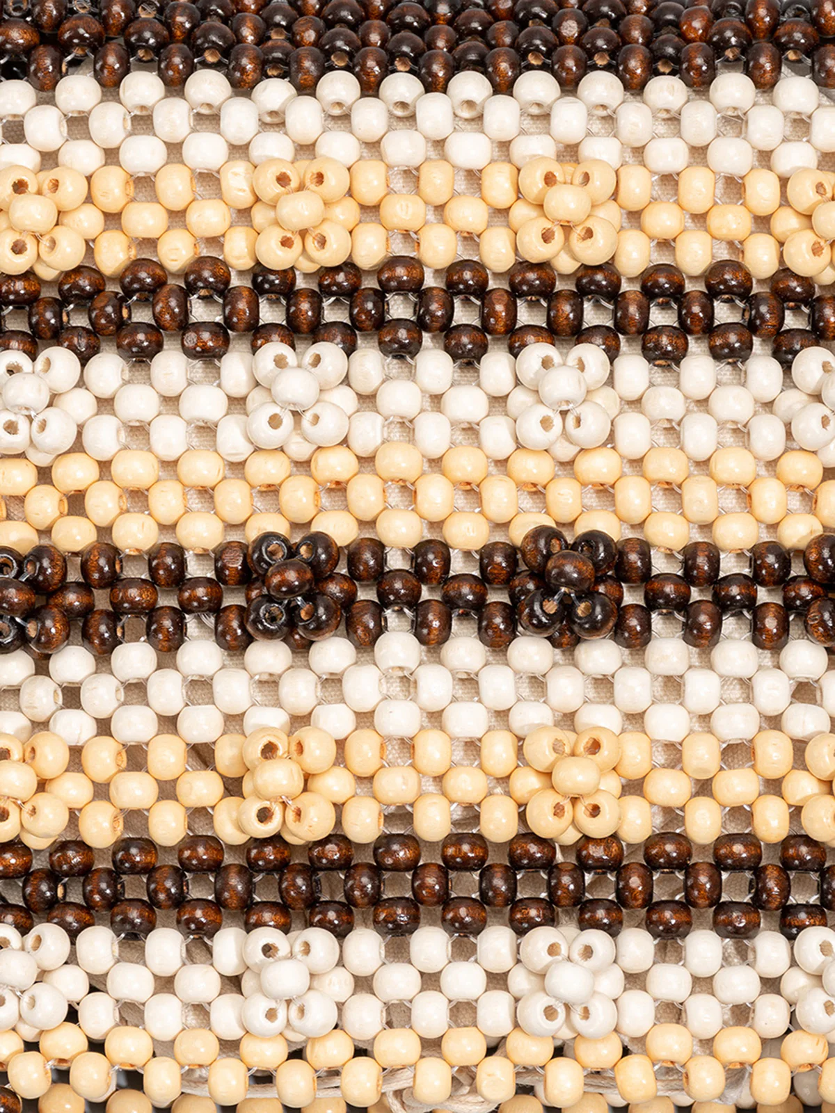 Striped Wooden Beaded Tote Bag - Wholesalesil