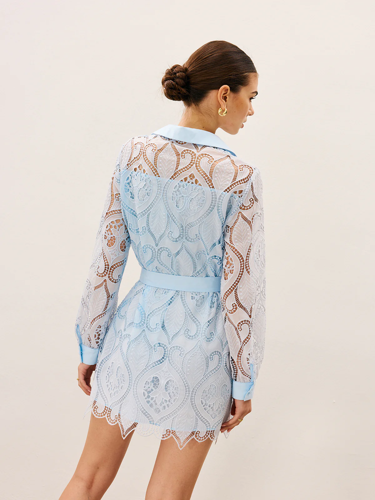 2 in 1 Sheer Lace Mini Dress - Wholesalesil