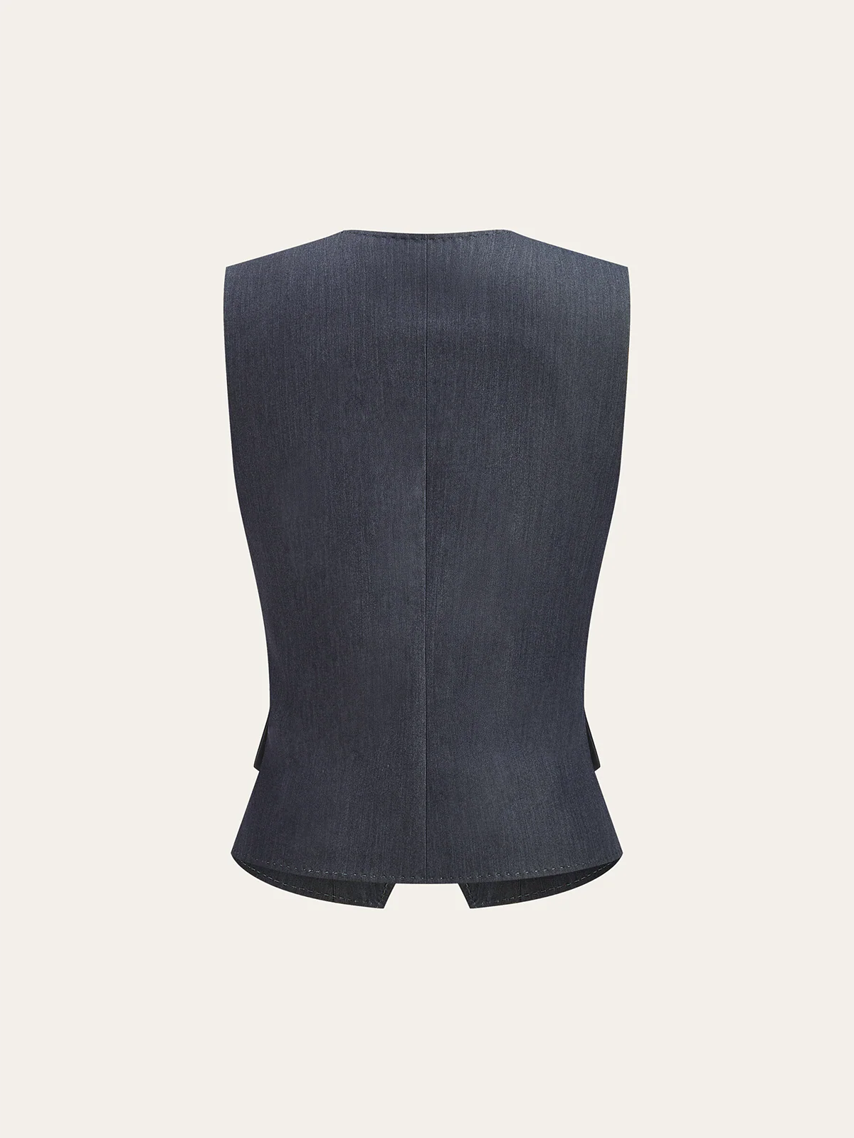 Metal Button V-Neck Vest - Wholesalesil