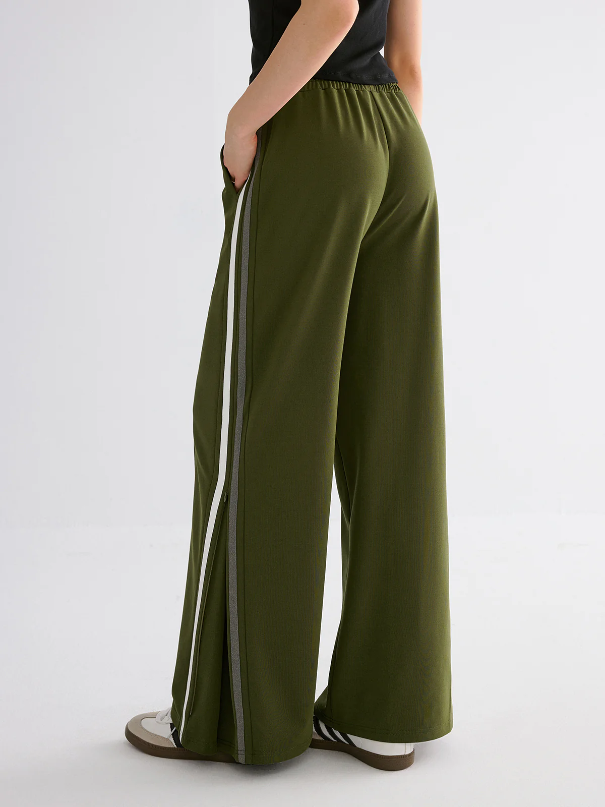 Side Stripe Slit Sweatpants - Wholesalesil