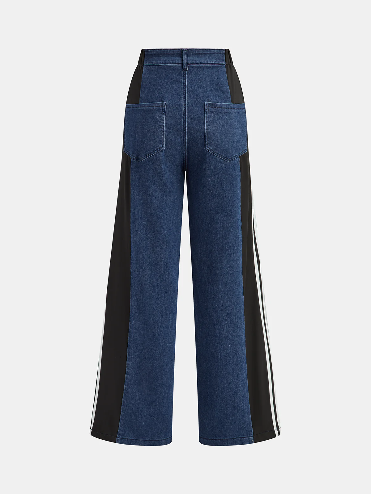 Striped Side Panel Mid-Waist Jeans - Wholesalesil