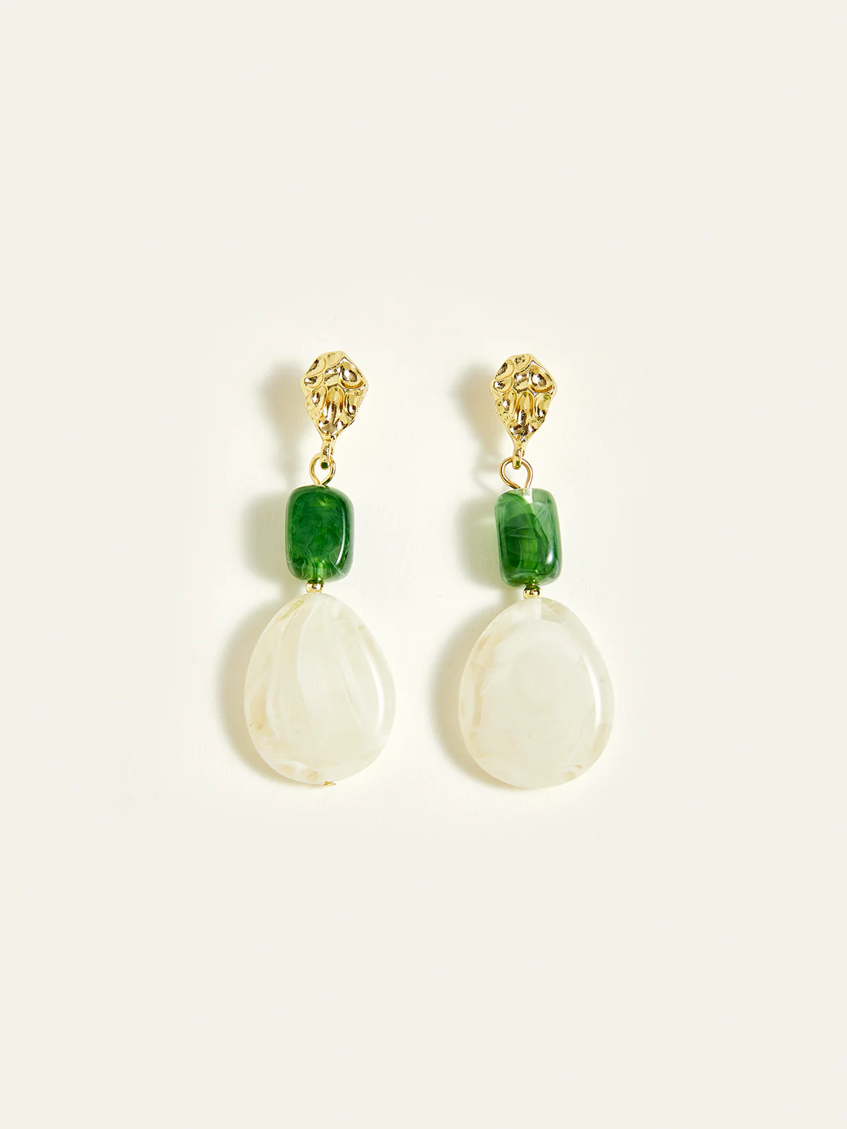 Irregular Resin Bead Drop Earrings - Wholesalesil
