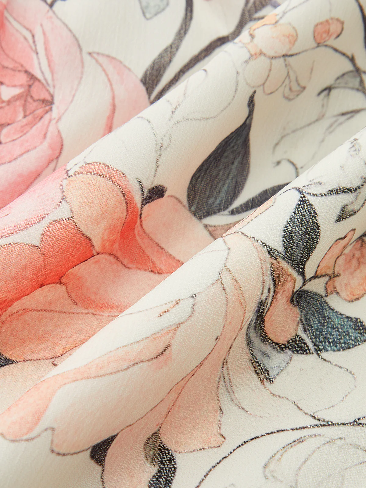 Semi-Sheer Floral Print Chiffon Tiered Dress - Wholesalesil