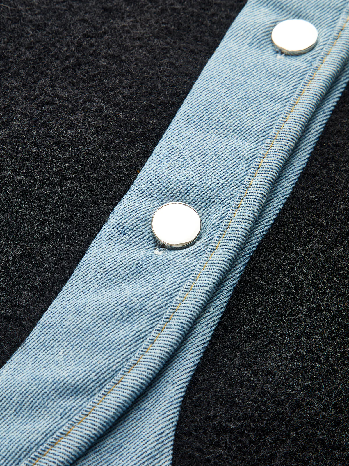 Denim Panel Oversized Cardigan - Wholesalesil