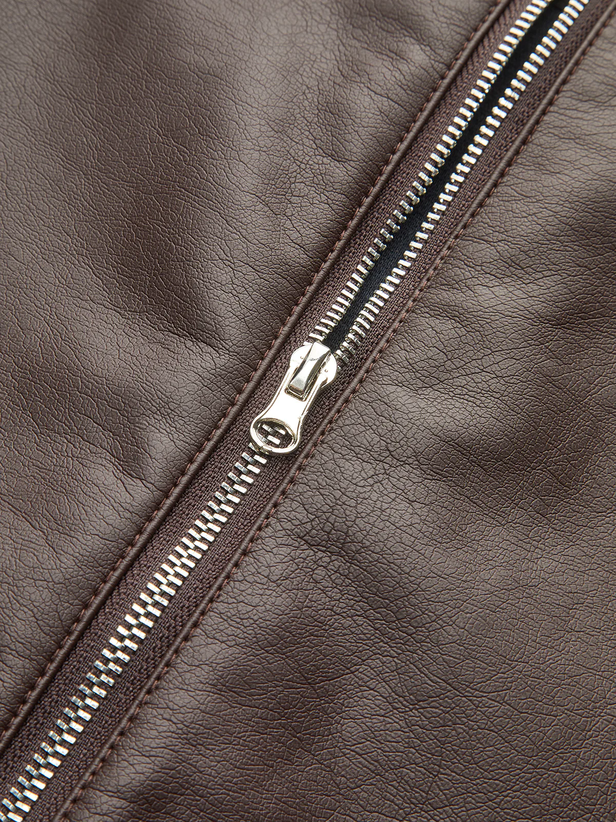 Back Zipper PU Leather Twist T-Shirt - Wholesalesil