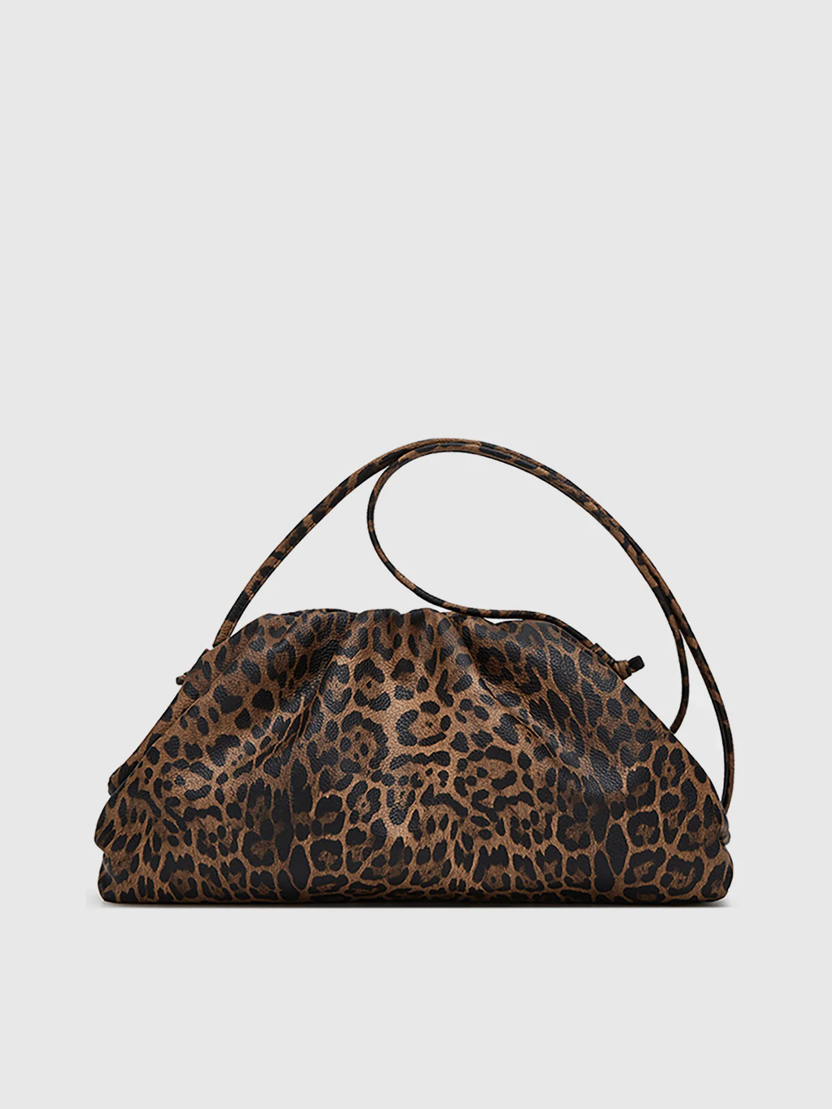 Leopard Print Ruched Cloud Bag - Wholesalesil