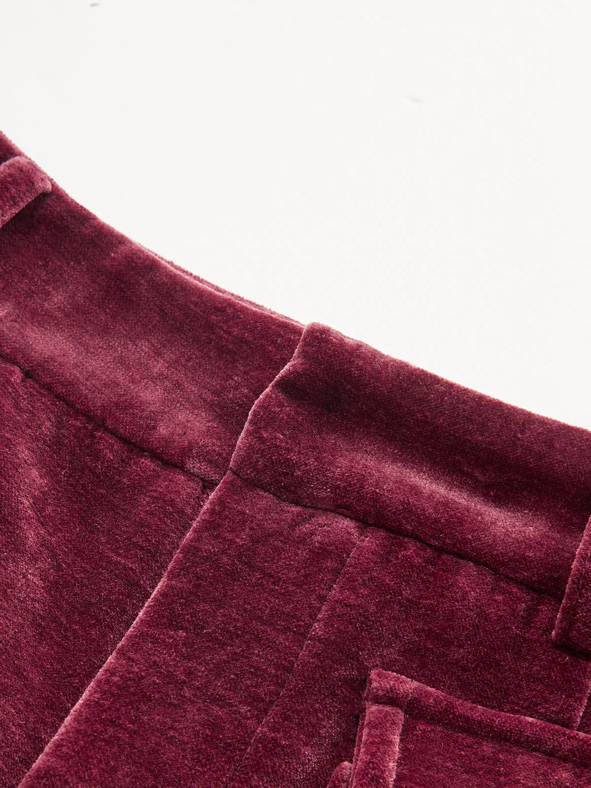 Velvet Pocket Straight-Leg Pants - Wholesalesil