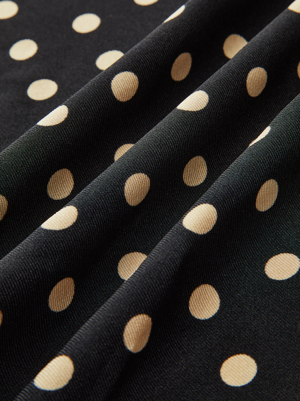 Polka Dot Shirt Collar Belted Long Sleeve Dress - Wholesalesil