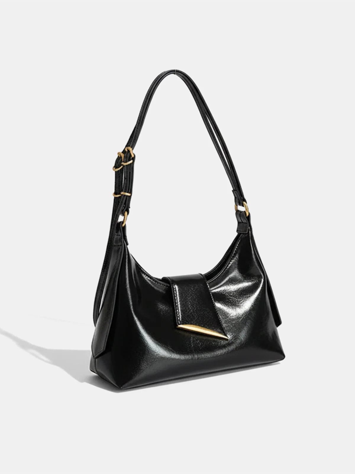 Golden Accent PU Leather Shoulder Bag - Wholesalesil