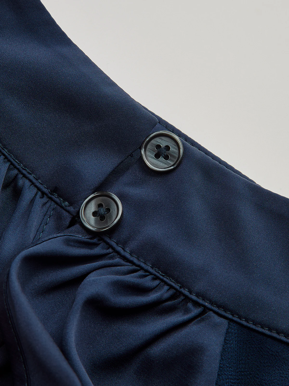 Long Sleeve Satin Tie-Neck Blouse - Wholesalesil