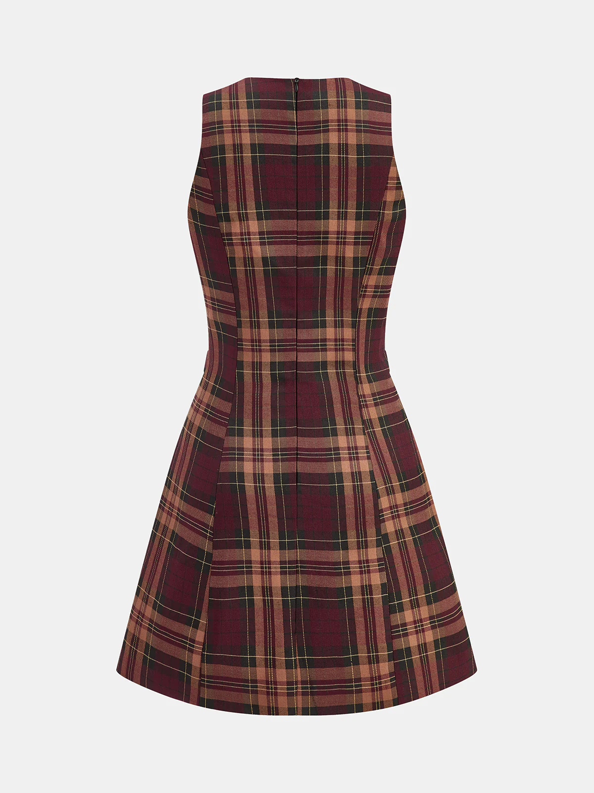 Plaid Sleeveless Mini Dress - Wholesalesil