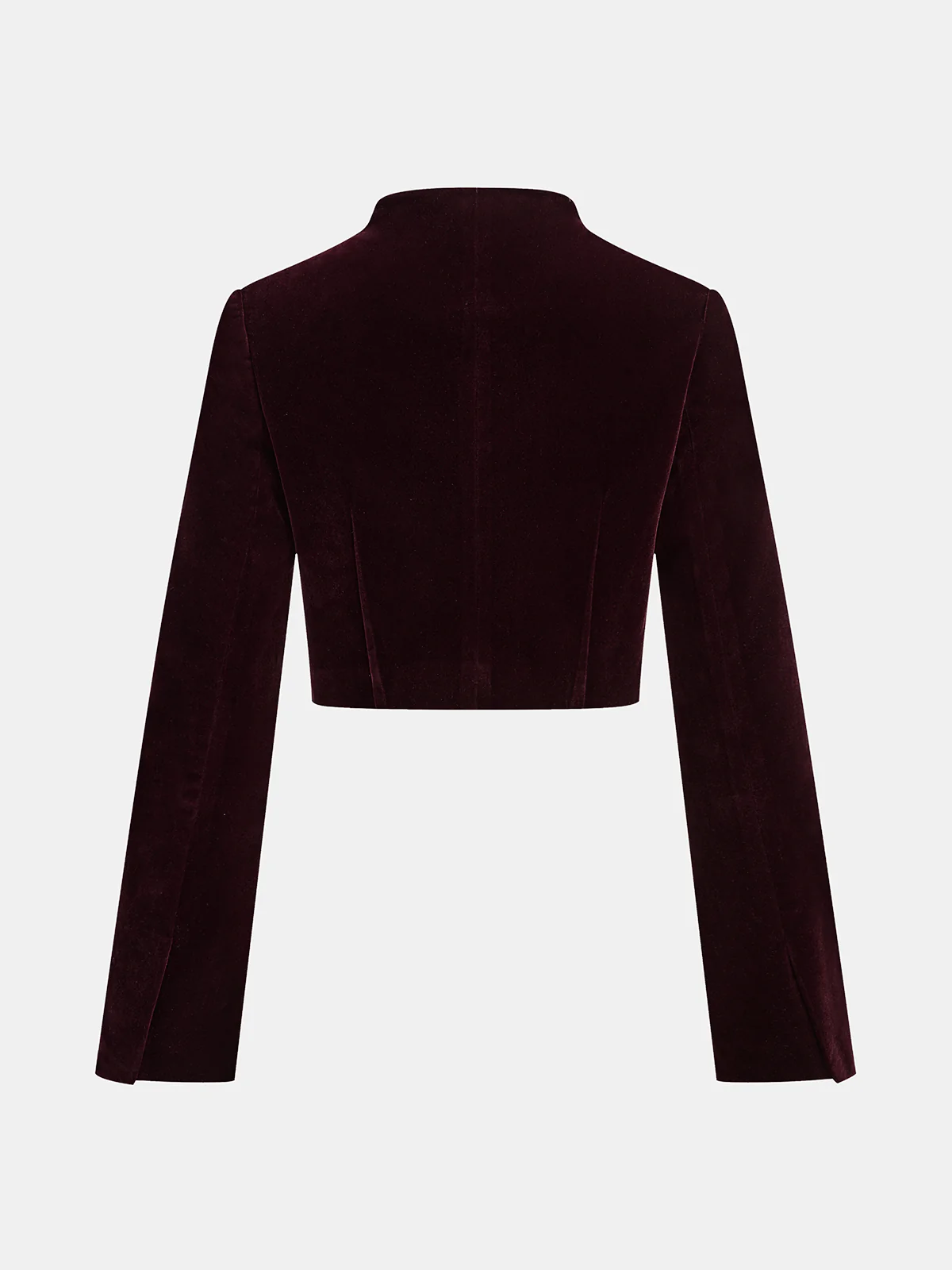 Metal Buckle Corduroy Stand Collar Jacket - Wholesalesil