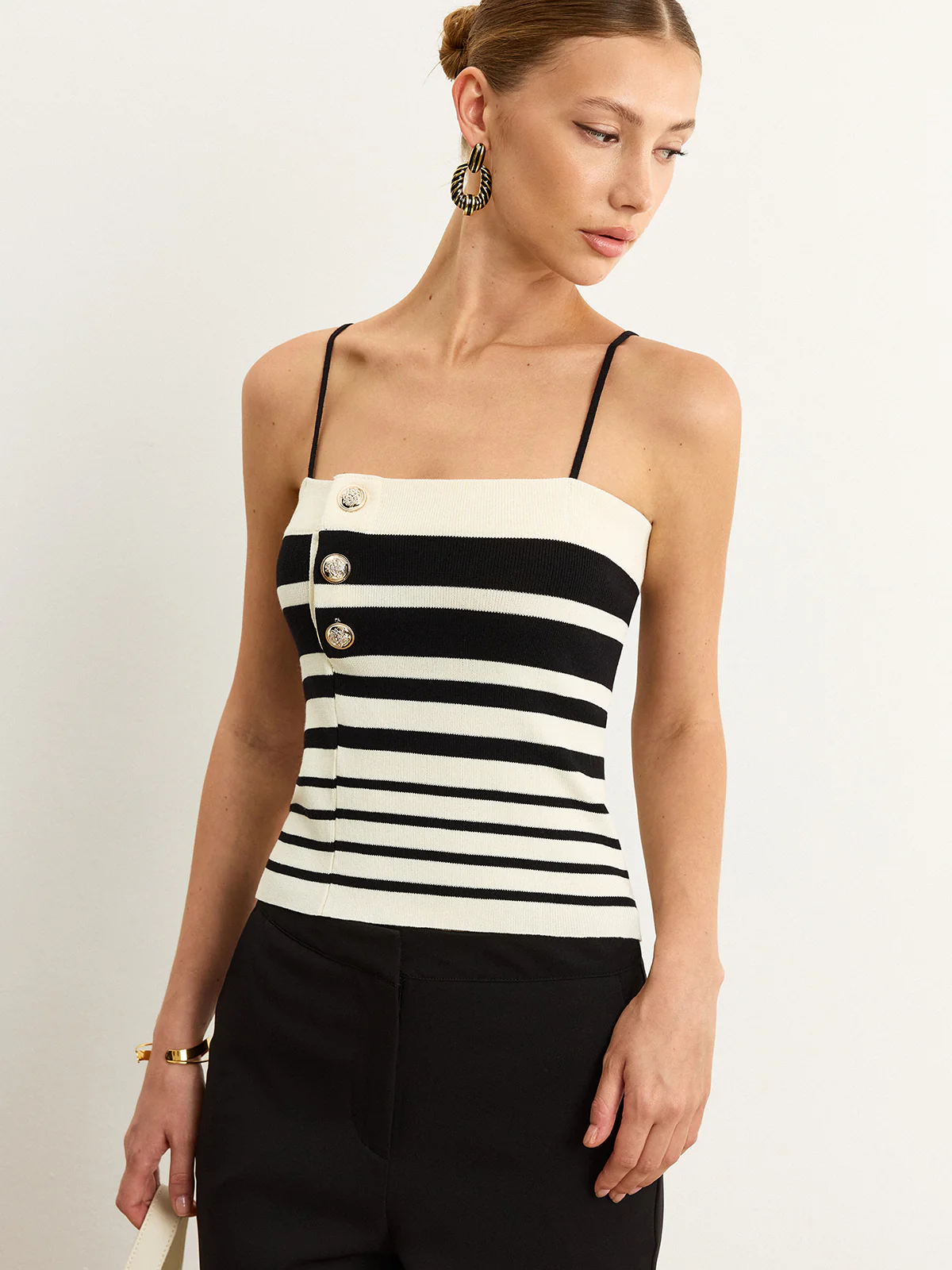 Striped Knit Tank Top - Wholesalesil