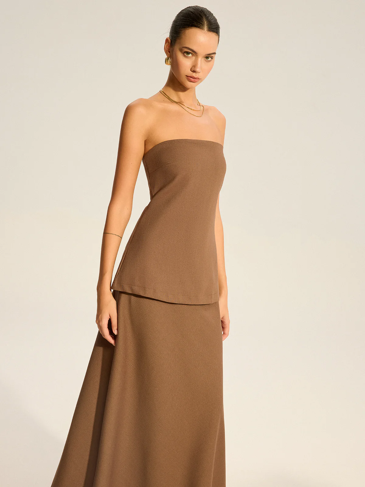 Strapless Layered Maxi Dress - Wholesalesil