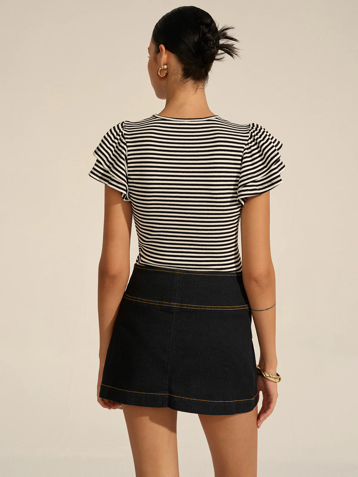 Striped Ribbed Top - Wholesalesil