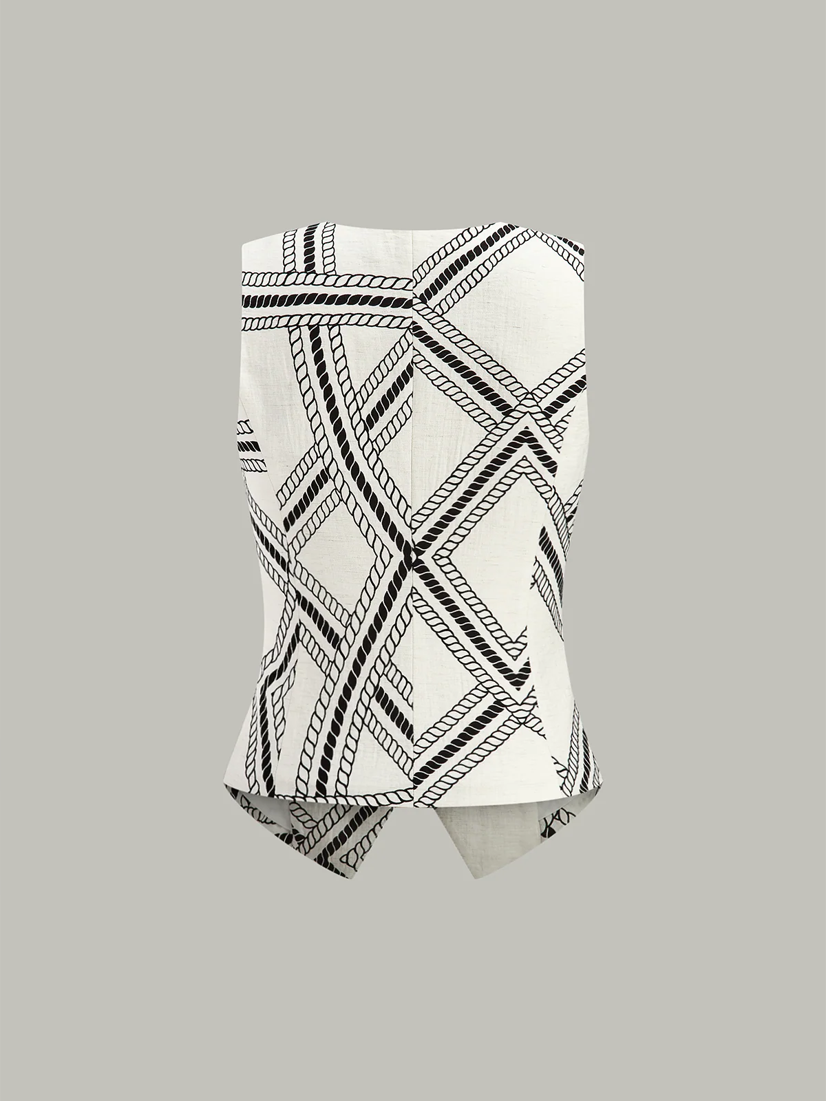 Rope-Pattern Print Vest - Wholesalesil