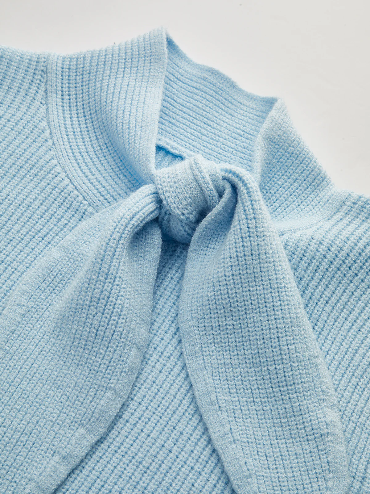 Tie-Neck Cropped Sweater - Wholesalesil