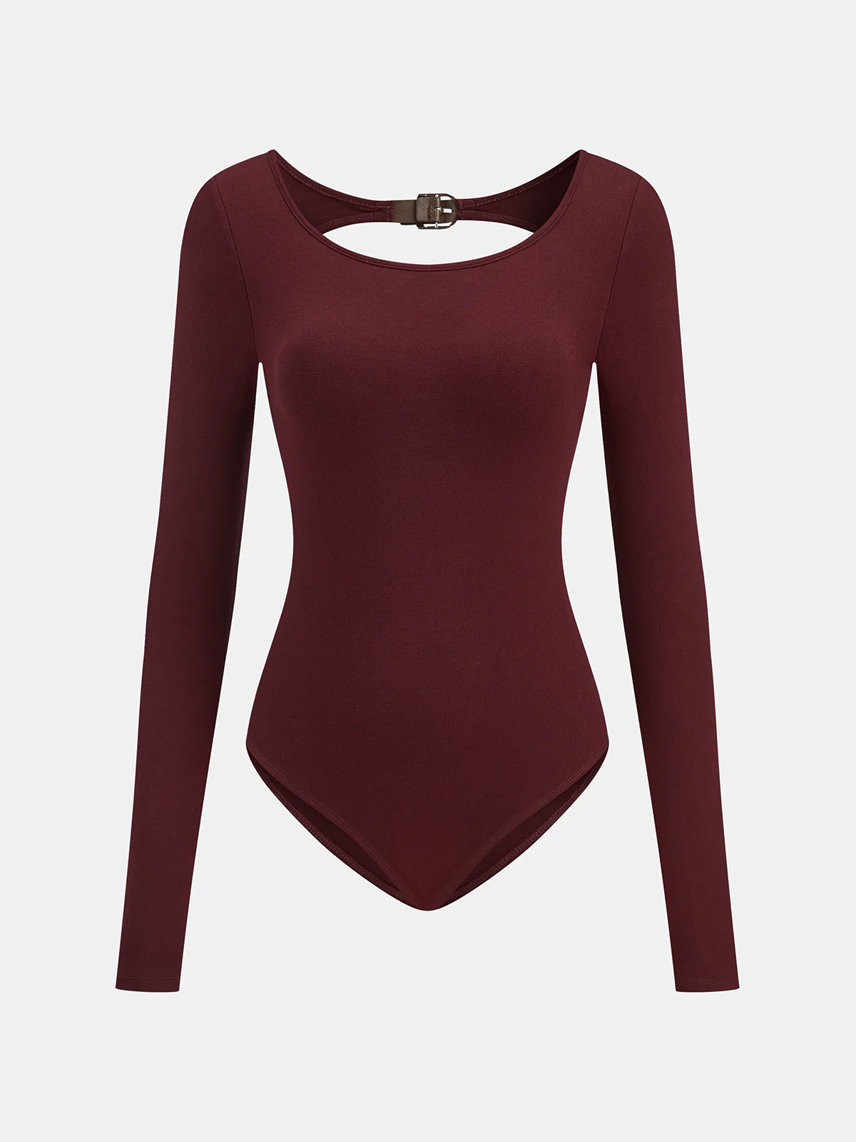 Bra-Free Buckle Detail Backless Long-Sleeve Bodysuit - Wholesalesil