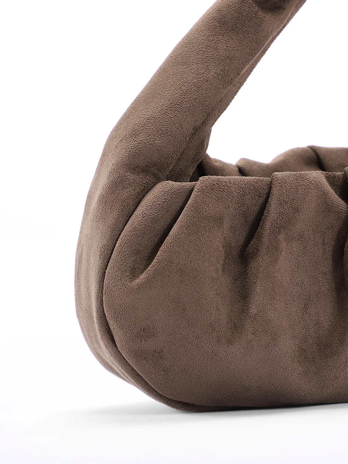 Faux Suede Knotted Top Handle Bag - Wholesalesil
