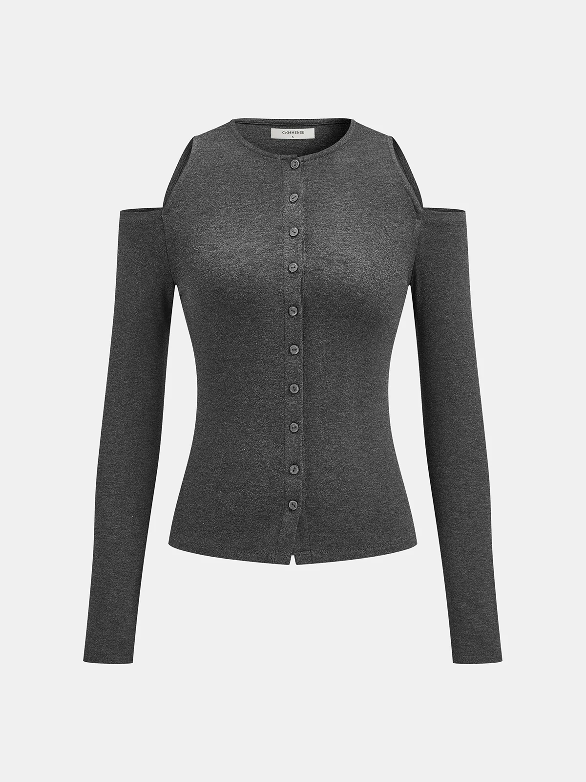 Cold-Shoulder Button-Front Knit Top - Wholesalesil