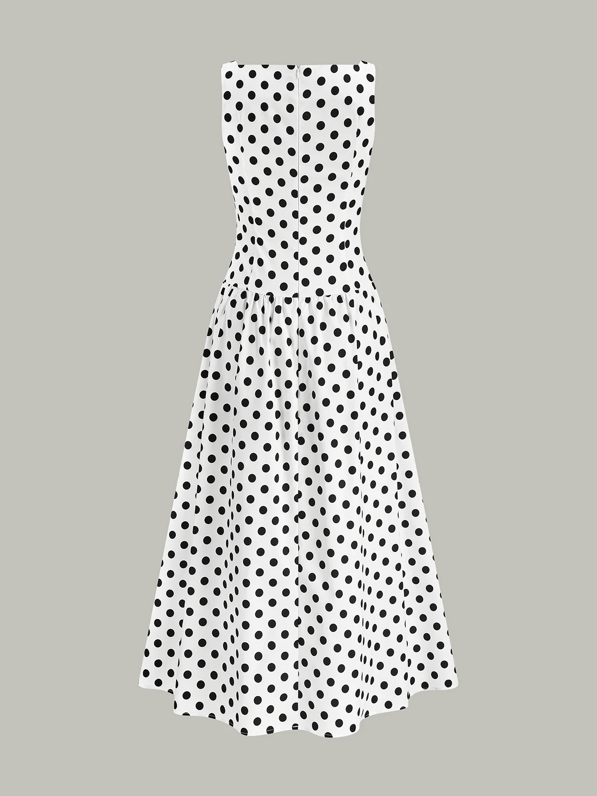 Polka Dot Sleeveless Midi Dress - Wholesalesil