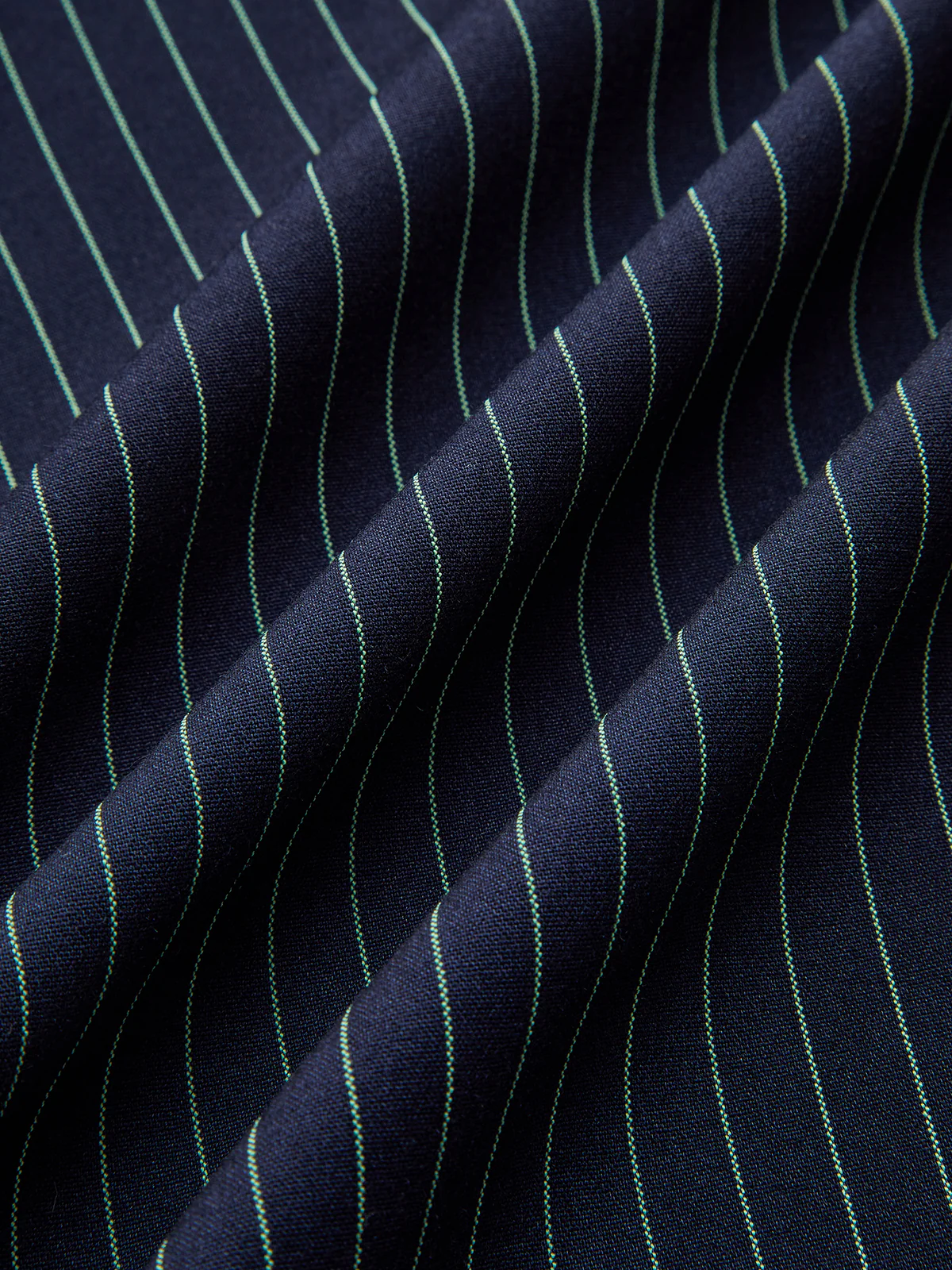 Lace Trim Pinstripe Flared Dress with Tie Neck - Wholesalesil