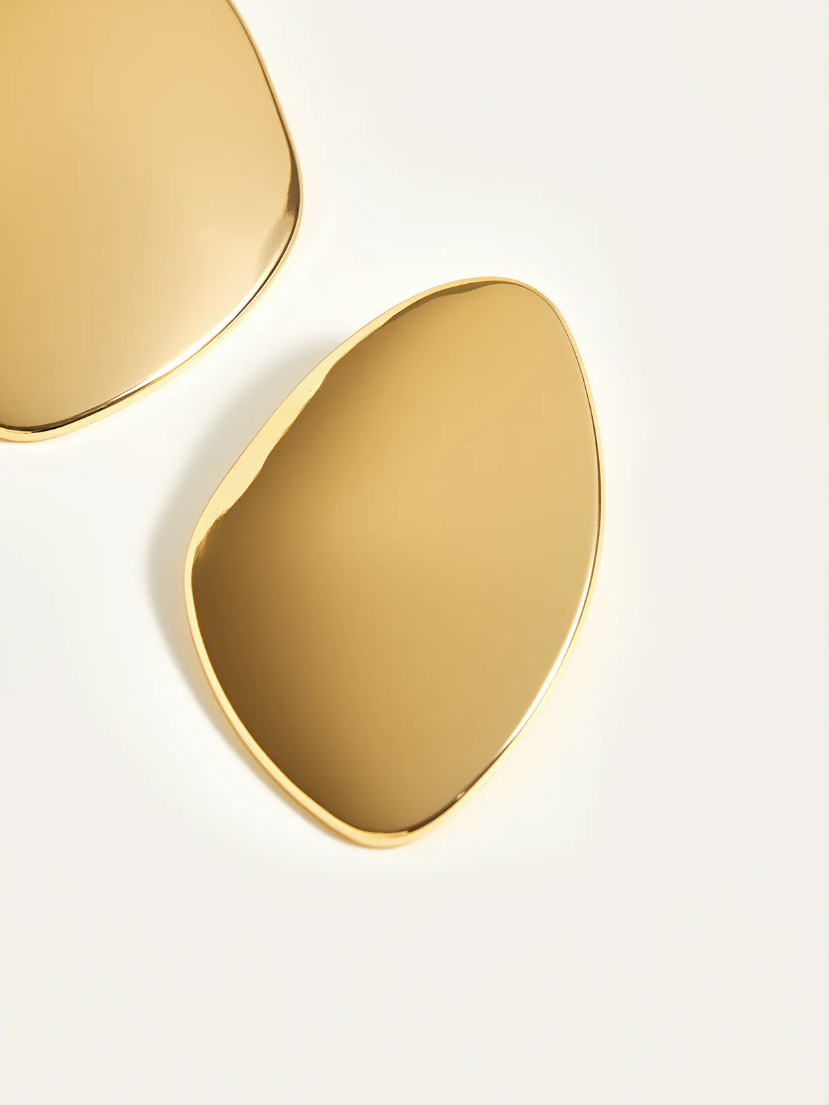 Golden Irregular  Smooth Earrings - Wholesalesil