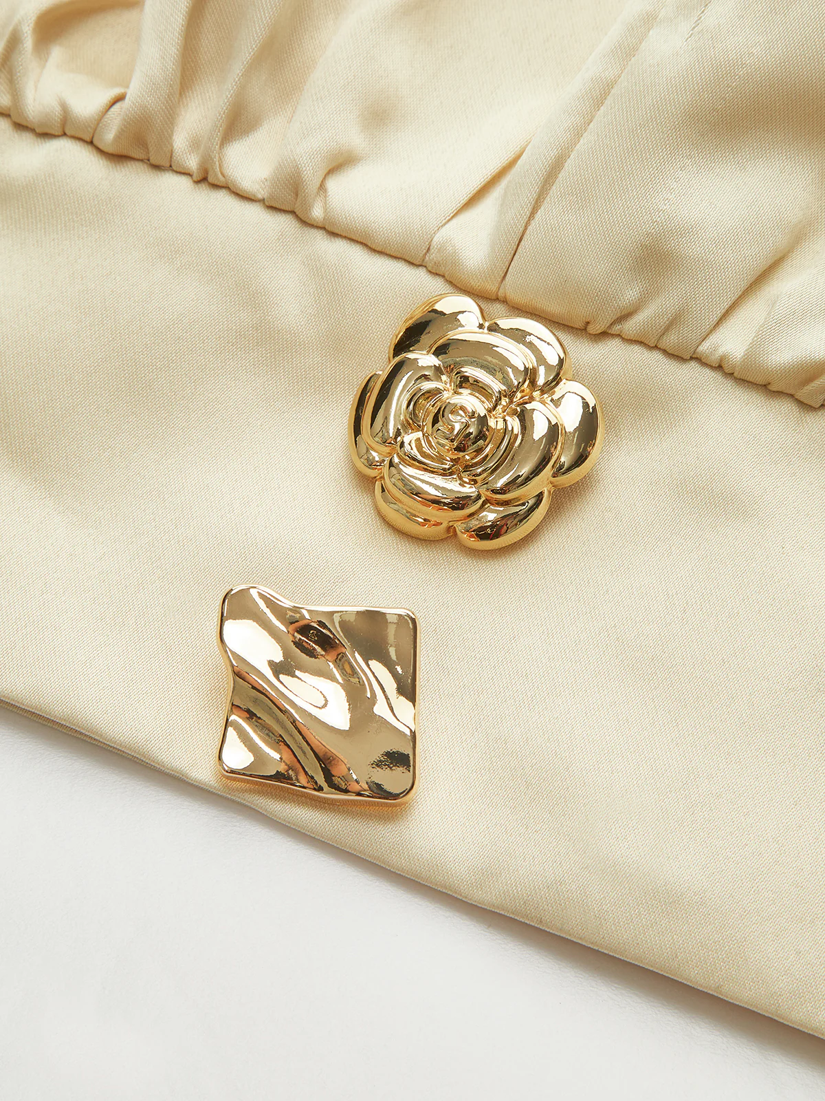 Metal Detail Satin Crop Top - Wholesalesil