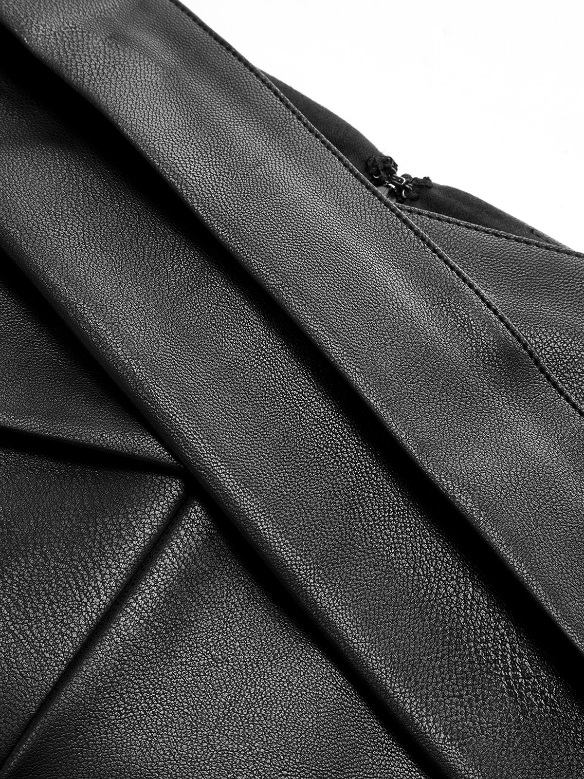 Cross Waistband PU Leather Wide-Leg Pants - Wholesalesil