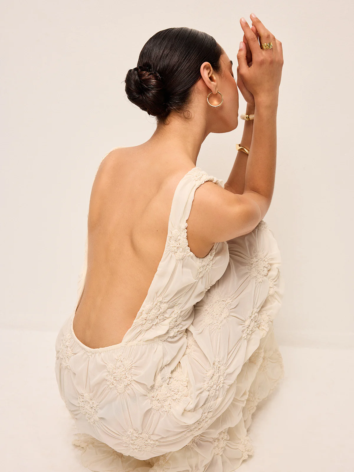 Elegant Embroidered Slit Maxi Dress - Wholesalesil