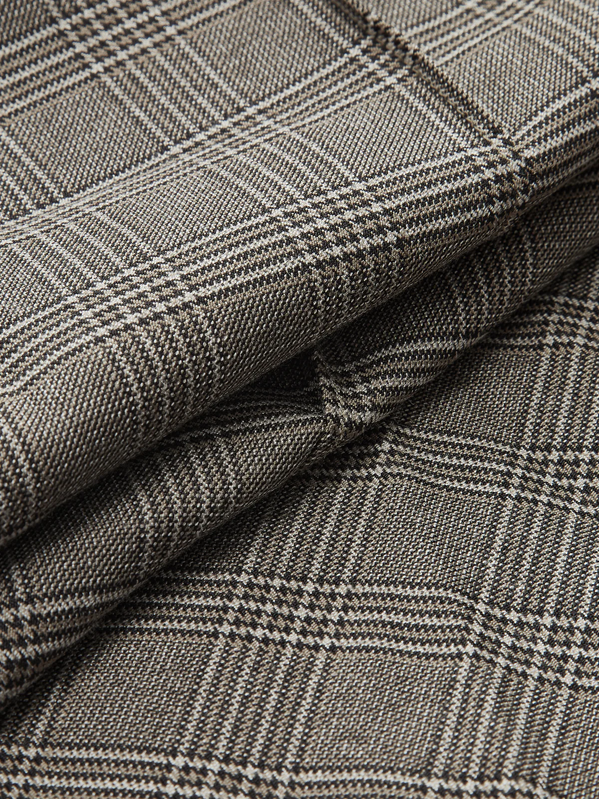 High-Waist Button Detail Plaid Wide-Leg Pants - Wholesalesil