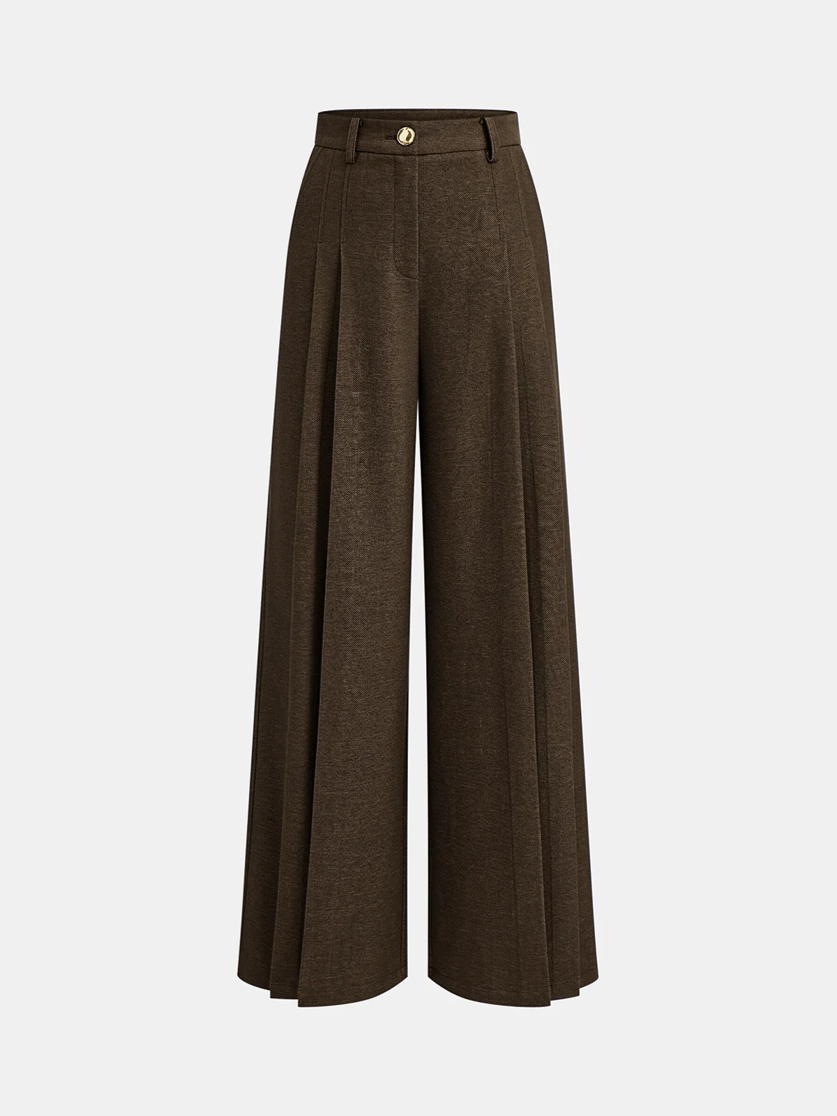Mid-Waisted Pleated Wide-Leg Pants - Wholesalesil